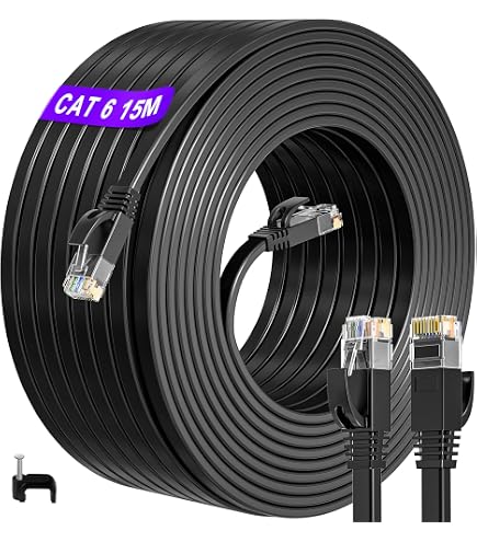 Câble Réseau Extérieur CAT6 100m - UTP CCA RJ45 - Gigabit 1000 Mbps - Noir - VSNETWORK