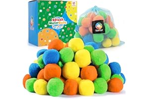 teytoy 48 Reusable Water Balls Toys, Cotton Water Splash Soaker Balls for Kids Swimming Pool Toys Beach Party Game, Highly Absorbent Water Bombs Ball for Bath Time Summer Holiday Outdoor Play