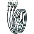 100W Cavo USB C Ricarica Multiplo, [1.2M] Cavo Ricarica Multiplo,USB C a USB C PD [100W]+USB C a Lightning [27W]+USB C a Micr