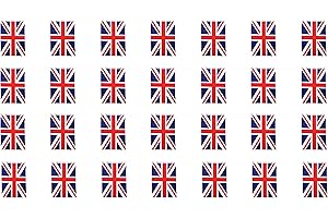 HYX 1/2/4/10 X 33ft Union Jack Bunting Banner with 25 Rectangular Fabric Flags for Festival Party Decorations National Celebrations