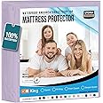Utopia Bedding Waterproof Mattress Protector King Size, Premium Terry Mattress Cover 200 GSM, Breathable, Fitted Style with Stretchable Pockets (Lavender)