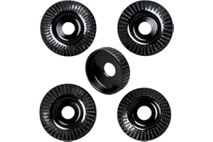 JOYIT Lot de 5 disques abrasifs pour meuleuse d'angle - Outils de travail du bois pour sculpture et ponçage du bois, bois tendre, bois dur