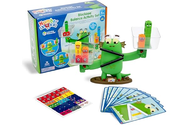 Learning Resources Numberblocks Blockzee Balance aktivitetsset, leksaker för barn från 3 år, matteleksaker, sifferleksaker, balansspel, barnmattespel, interaktiv leksak med rörlig mun och ögon