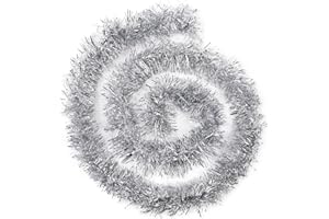 ‎KONVINIT KONVINIT Lametta Girlande Weihnachten - 5er Pack 2m x 5 Glitzernd, Dickes PP Material Weihnachtsdeko Girlande für Baumdekoration und Wohnung Deko