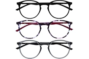 ‎OPULIZE OPULIZE Met Fernbrille 3er Pack Kurzsichtigkeit Schlank Runder Rahmen Federscharniere Kratzfest Schwarz Lila Transparent Grau Herren Damen MMM60-157 -1.00