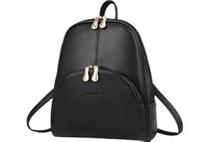 Nevenka Women's Rucksack City, Backpack, Daypack, Polyurethane Leather, Two Way Zip, Elegant Design Black