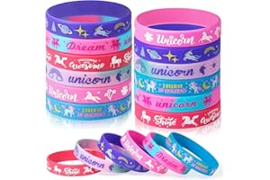vamei 30 Pezzi Braccialetti in Silicone Unicorno Bracciale in Gomma Colorati Bracciali in Silicone per Bambini Bambina Forniture per Feste a Tema Unicorno Bambina Regalo per Feste di Compleanno