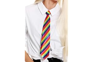 dressmeup K0810-rainbow Krawatte Tie Regenbogenfarben bunt gestreift Halloween Karneval CSD