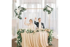 YORFULL Barra de Metal Ajustable para Colgar en la Mesa, Poste de riel con Abrazadera, Soporte de Arco de Globo para cumpleaños, Aniversario, Navidad, Boda, Festivales (B)