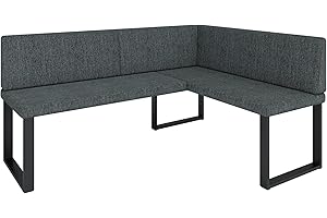 ‎FURNISTAR FURNISTAR Eckbank Akiko Metal - Eckbankgruppe für Ihrem Esszimmer, Küche modern, Sitzecke, Essecke. Perfekt für Küche, Büro und Rezeption. Solide und Starke Verarbeitung. (INARI 96, 168x128cm rechts)