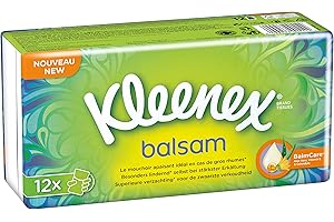 Kleenex Balsam chusteczki higieniczne, 4-warstwowe, idealne w przypadku przeziębienia i alergii, 4 x 12 opakowań, opakowanie zbiorcze