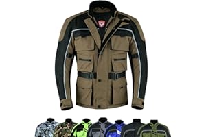 warrior gears 6 Pockets Mens Motorcycle Jacket, Textile Racing Motorbike Jacket, Hi-Vis Biker CE Protective Armored Jackets Mens Waterproof & Mesh Lining Breathable