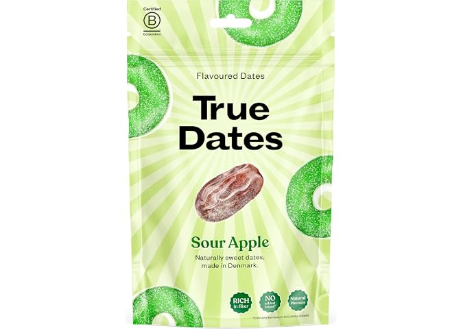 True Dates - Sour Apple | natürlich aromatisierte Datteln | Saurer Apfel-Geschmack | 100 g