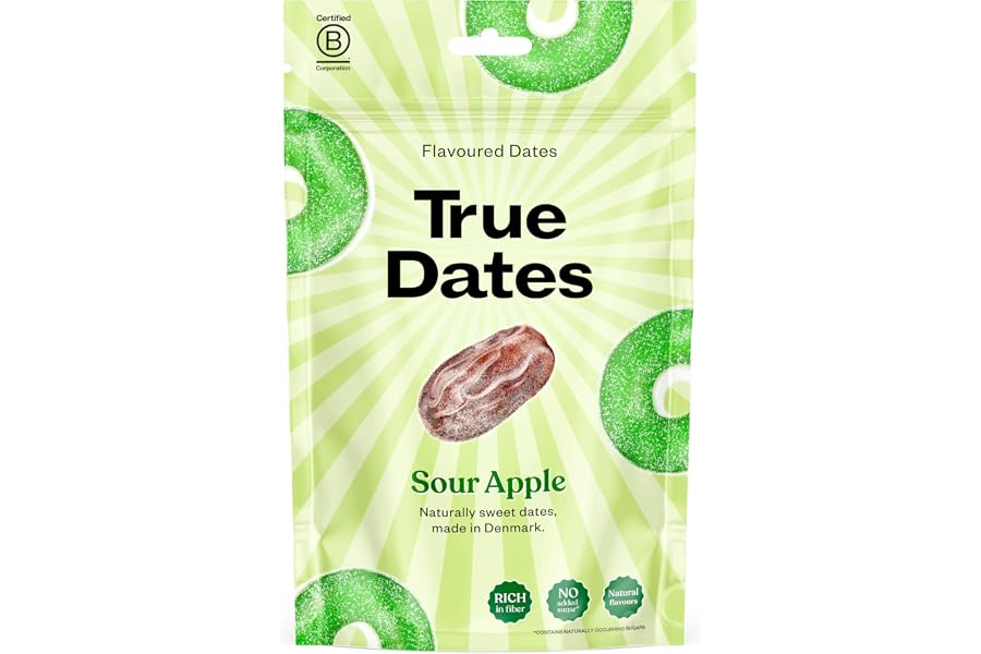 True Dates - Sour Apple | natürlich aromatisierte Datteln | Saurer Apfel-Geschmack | 100 g