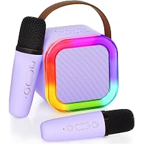 Karaoké Enfants Ankuka Avec 2 Micros Sans Fil - Bluetooth, Changement De Voix, Lumières LED