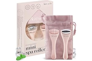 Kitsch Mini Rouleau Facial et Rouleau de Glace pour le Soin de la Peau pour Femmes - Masseur Visage pour Yeux Gonflés, Thérapie par le Froid, Drainage Lymphatique - Blush