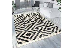 ‎PACO HOME Paco Home Dywan Czarny Bia³y Na Balkon I Taras Zewnêtrzny Wzór Skandynawski W Romby Trwa³y, Rozmiar:120x170 cm