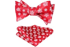 HISDERN Pajarita Navidad Hombre Azul Marino Pajaritas y Pañuelo de Bolsillo para Navideña Fiesta Carnaval Banquete Regalo