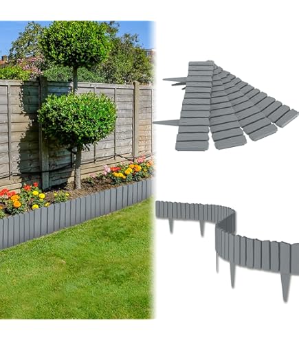 Steinoptik Rasenkante 5m - Flexible Beeteinfassung Aus Kunststoff