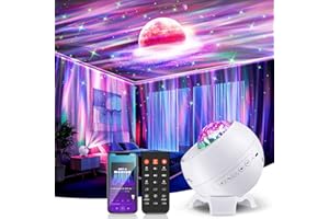 PIKOY Galaxy Projector Star Projector, 180 Modes Moon Galaxy Light for Room, 15 White Noise+Bluetooth Northern Lights Mood Lighting for Bedroom, Remote Aurora Night Light Kids Christmas Gifts