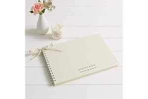 ANGEL & DOVE Funeral Memory Book - A4, Ivory Textured Cover - for Guest Book, Keepsake, Journal, Condolence, Celebration of Life