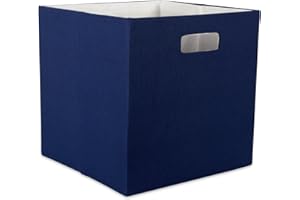 DII Poly-Cube Storage Collection Hard Sided, Collapsible Solid, Large, Nautical Blue