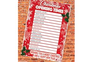 CHICBANNERS Xmas Christmas Shop Store Venue Opening Times Notice Sign Poster A1 size 841mm x 594mm for Shop Business V2
