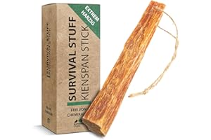 SURVIVAL-STUFF.DE Survival Stuff® Kienspan Stick - Tinder on a Rope - Outdoor Anzünder aus Deutschland - Extrem Harziger Kienspan aus Deutschland