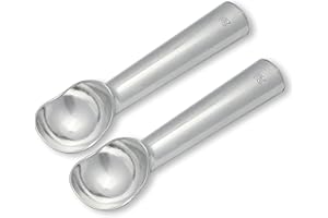 homEdge Eisportionierern aus Aluminium mit einzigartigem mit Flüssigkeit gefülltem, wärmeleitfähigem Griff, 2er-Set, professioneller antihaftbeschichteter Eislöffel, 57 ml