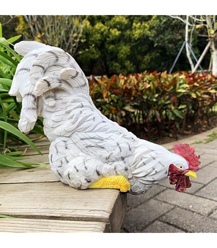 Statue De Poulet En Résine Pour Jardin - Décoratif Et Résistant | 20 Cm | Idée Cadeau Originale