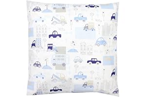 TupTam Taies d'oreillers Décoratives pour Enfant, Voitures Bleu, 40 x 60 cm