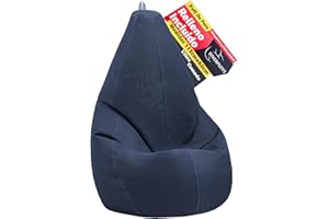 Diverpuff Puff Pera XL Azul Marino con Relleno Incluido Súper Cómodo Ideal para Adultos y Niños Asiento Ergonómico para Leer Jugar o Descansar en Casa Diseño para Salón Dormitorio Interior Exterior