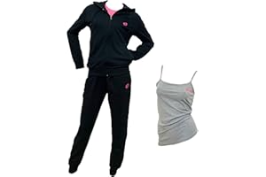 Lotto Tuta Donna in Felpa GARZATA + T-Shirt in Omaggio, Tuta Donna Invernale con Zip Intera Tuta Donna Completa