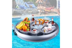MTINRNI Posavasos Piscina,Bandeja Inflable,Bandeja Flotante para Piscina,portavasos Piscina 8 Agujeros para Verano SPA Playa Piscina Fiesta