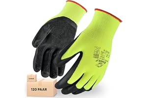 BWOLF PAVALAN 12 Paar Handschuhe Arbeitshandschuhe Herren Arbeitshandschuhe Damen Mechaniker Handschuhe Herren Montagehandschuhe mit robuster Latex Beschichtung (12, 10)