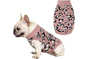 HADETOTO Dog Cat Jumper Warm Pet Sweater Knitwear Coat Apparel Autumn Winter Dog Clothes(Pink-M)