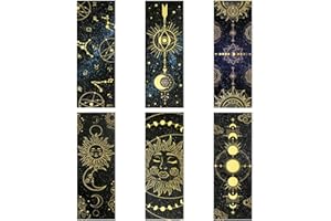 Honoson 18 Stück Astrologie Lesezeichen Set Ästhetische Galaxie Lesezeichen Stern Sonne Mond Doppelseitige Papier Buchmarker Ozean Seiten Markierungen Geschenke für Lesen Buchliebhaber (Astrologie)