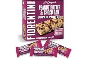 FIORENTINI ALIMENTARI SPA Fiorentini 3 Barrette Proteiche Peanut Butter e Choco Bar, Super Protein - 38 gr x 3