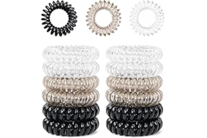 Qufiiry 12 Pièces Élastiques Cheveux et Chouchous Spiralés, Accessoires Femmes et Filles