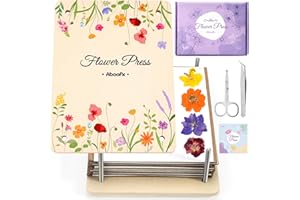 Aboofx Large Flower Press for Adults, 8 Layers 8.6 x 6.5 Inch Wooden Flower Pressing Kit with Tools – DIY Flowers Preservation Kit for Arts and Crafts, Wedding Bouquet & Nature Lovers