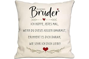 BOMMEX Bruder Geschenk Ich hoffe, jedes Mal, wenn Sie umarmen Dieses Kissen es erinnert Sie daran, wie viel ich Liebe Dich Kissenbezug Bruder Geburtstag Graduierung (Bruder)