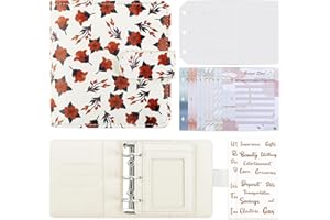 Zuozee Geldsparmappe mit 12 Blättern, Mini-Ordner mit Geldumschlägen, Rot