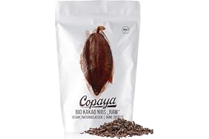 ‎COPAYA Copaya Bio Kakao Nibs Roh ohne Zusätze, Kakaonibs aus Peruanischen Kakaobohnen, Kontrollierte Premium Bohnen, Ungeröstet & Ungesüßt, Vorratspackung 1000g (1kg)
