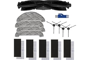 TeKeHom – Kit d'accessoires pour aspirateur robot Ultenic D5/D5s, 4 brosses latérales, 1 brosse roulante, 4 chiffons-serpillères, 5 filtres