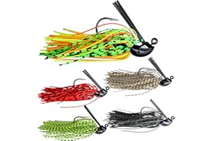 THKFISH Leurres de pêche Jigs de pêche Crochets de pêche Kit Leurres de pêche 5g 7g 10g 12g 14g 15g 16g 5 pièces 10 Paires Bass Jig-Rattles Hochets de Pêche
