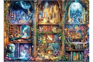 MOJIGE Puzzles 1000 Pieces for Adults jigsaw puzzles for adults 1000 Piece Puzzle Challenging Game for The Whole for Women, Gifts for Men, jigsaw puzzle Theme:Enchanted Library