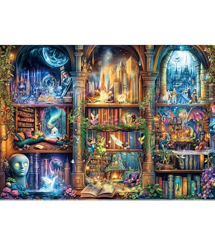 1000-Teile Garten-Fantasy-Puzzle Für Erwachsene – Blumenfee, Schmetterlinge, Märchenhaus, 60,7 X 60,7 Cm