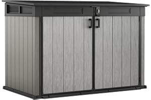 ‎KOLL LIVING Keter Grande Store Gerätehaus, 2020 Liters, Grau/Braun, 190,5 x 109,3 x 132,5 cm