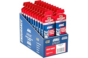 APPLIED NUTRITION Sprint | Energy Gel with Caffeine | Easy to Digest | Improves Alertness & Concentration | Zero Fat Zero Sugar | 23g Carbohydrates + Electrolytes & B-Vitamins (Pack of 20 x 60 gram) (Fruit Burst)