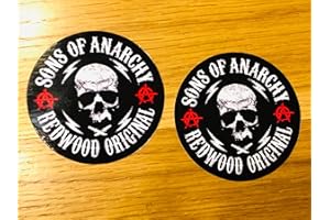 STICKERVERTICKER 2 pegatinas de Sons of Anarchy, de Redwood Biker MC SOA Samcro 1% Chopper Se44